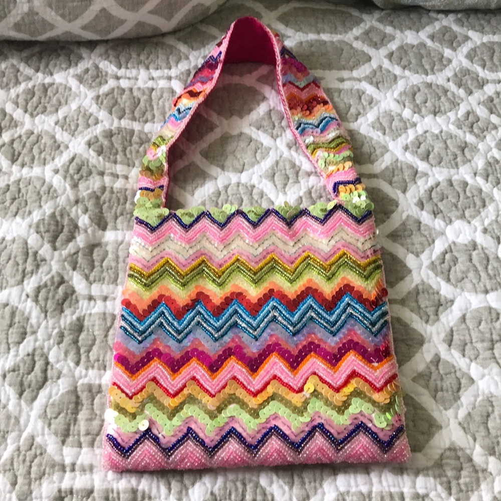 Sequined hand bag
